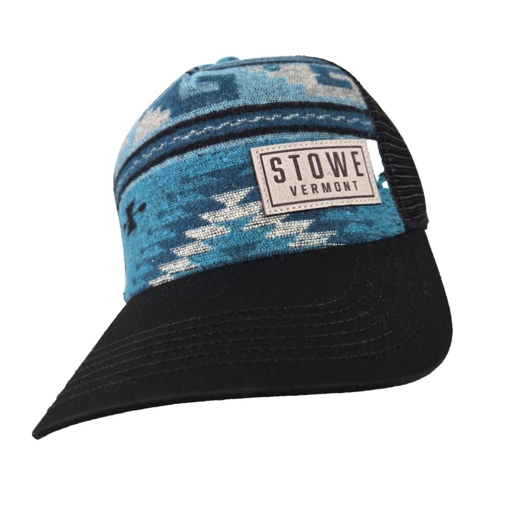 Stowe Vermont Legacy Snap Back Mesh Aztec Blue Hat Cap New